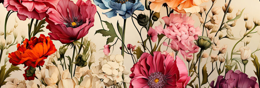 papiers peints à fleurs