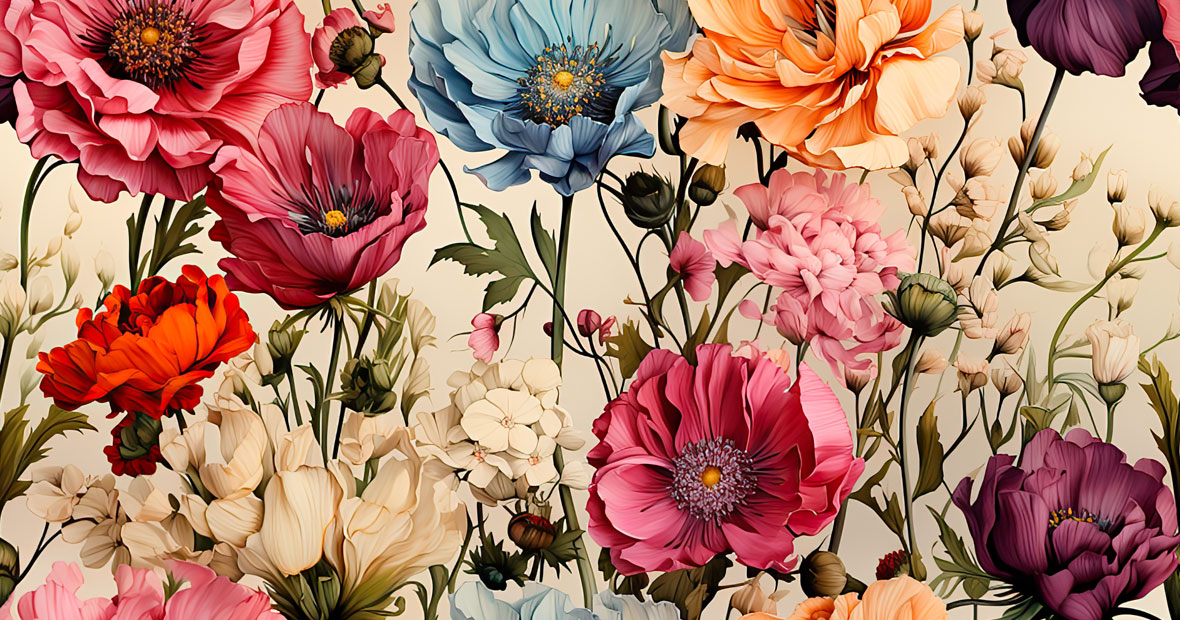 papiers peints à fleurs